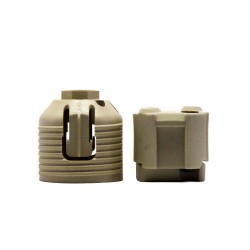 Portalampada alogena in ceramica con connettore posteriore e cappuccio isolante